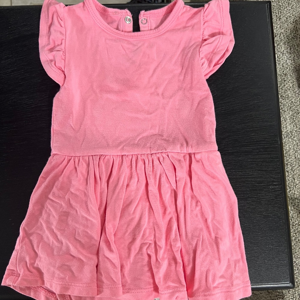 Kyte baby twirl bodysuit dress- Rose